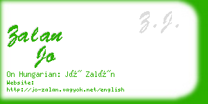 zalan jo business card